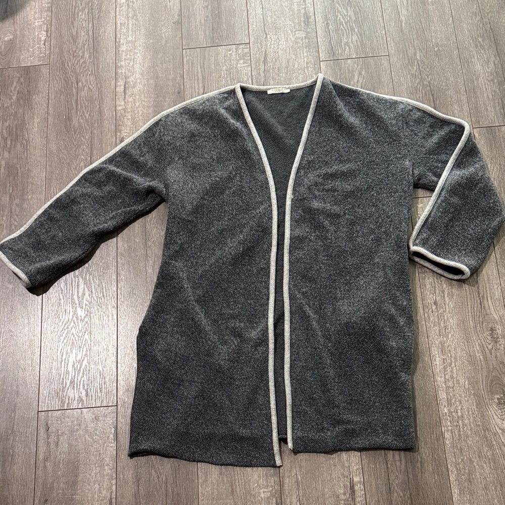 Zara grey open cardigan with pockets M